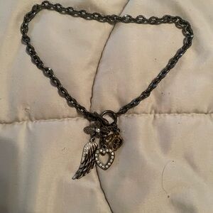 Guess Silver and Gold Charm Necklace